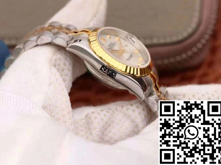 Dial 18K Gold Rolex Silver Datejust 28MM Lady 0215